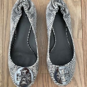 Tory Burch Snakeskin Flats